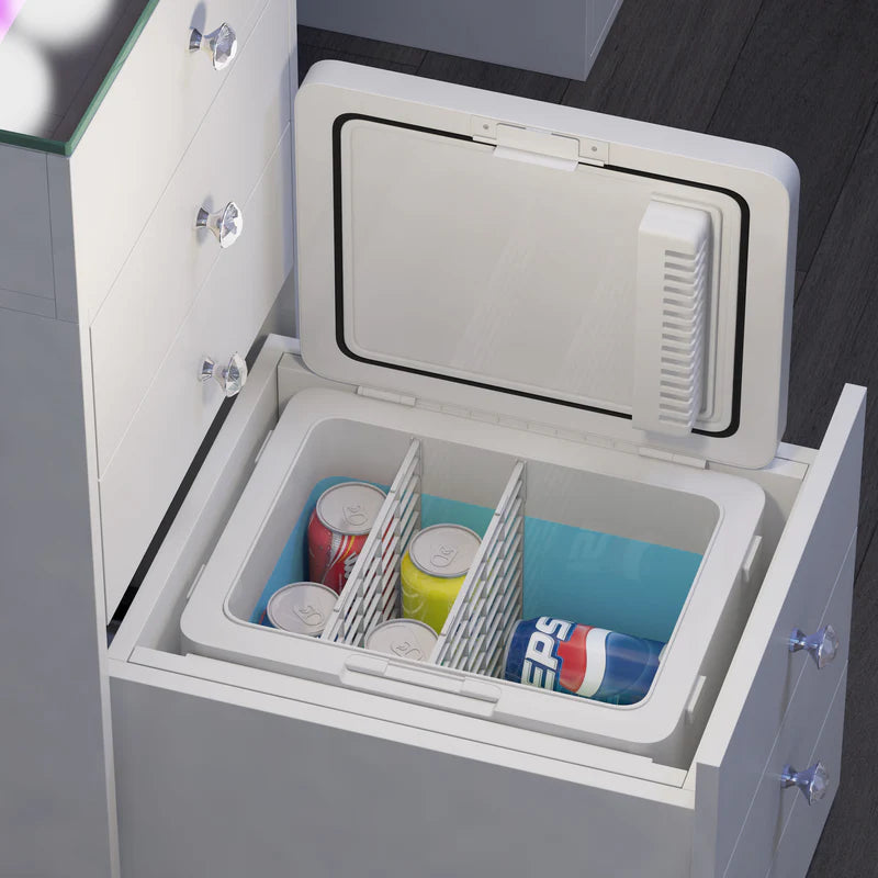Vanity Desk with Fridge