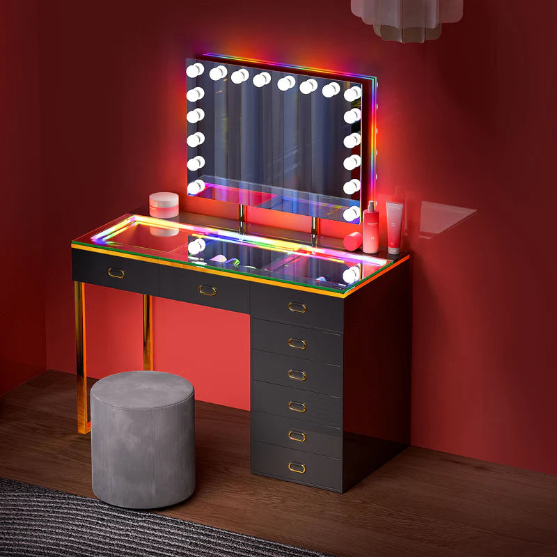 VANITII Chelsea Vanity Set with Hollywood Music Mirror