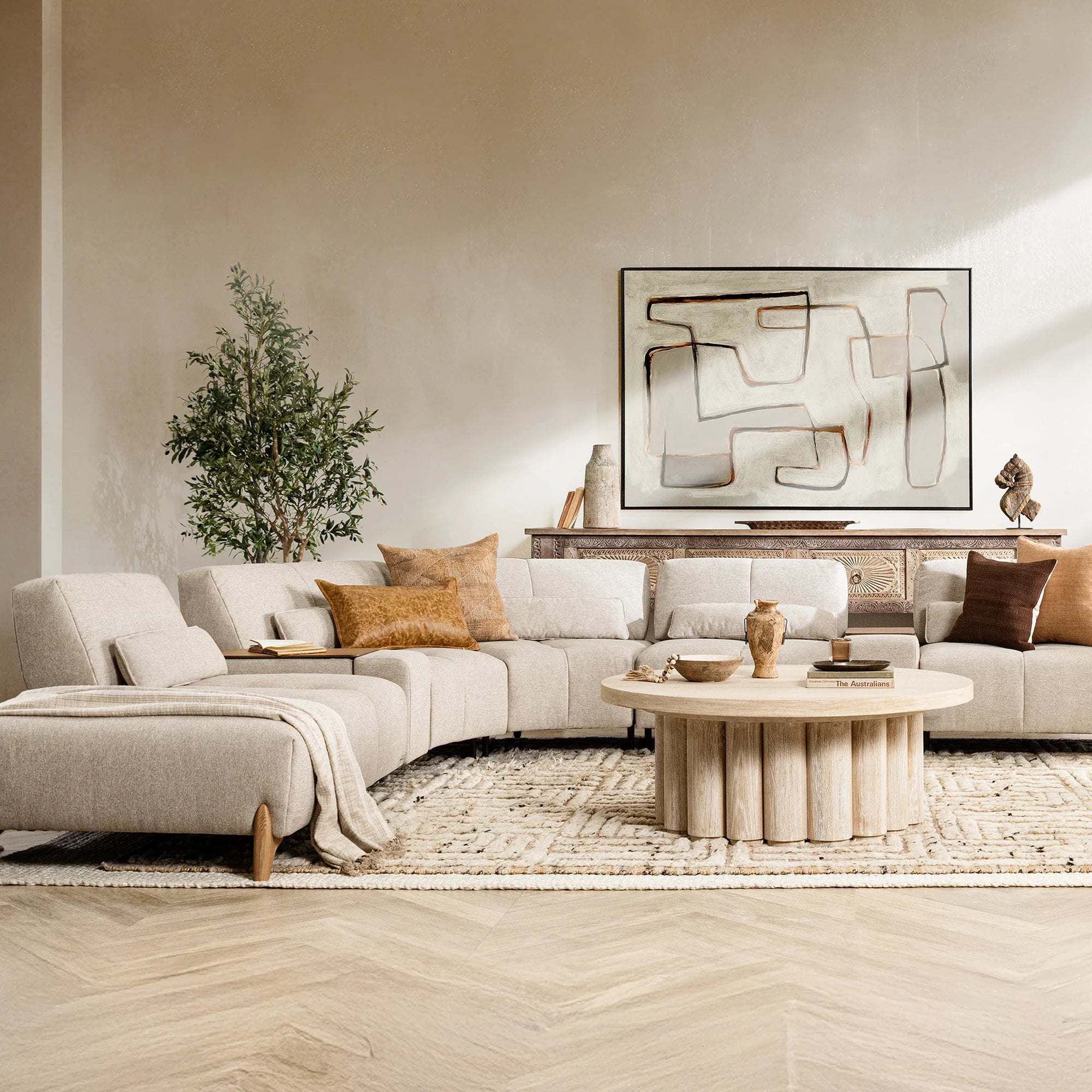 Leah Upholstered Sectional - Wheatstone