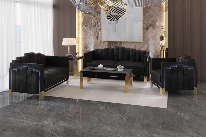 EMPIRE LIVING ROOM-BLACK 3 PC