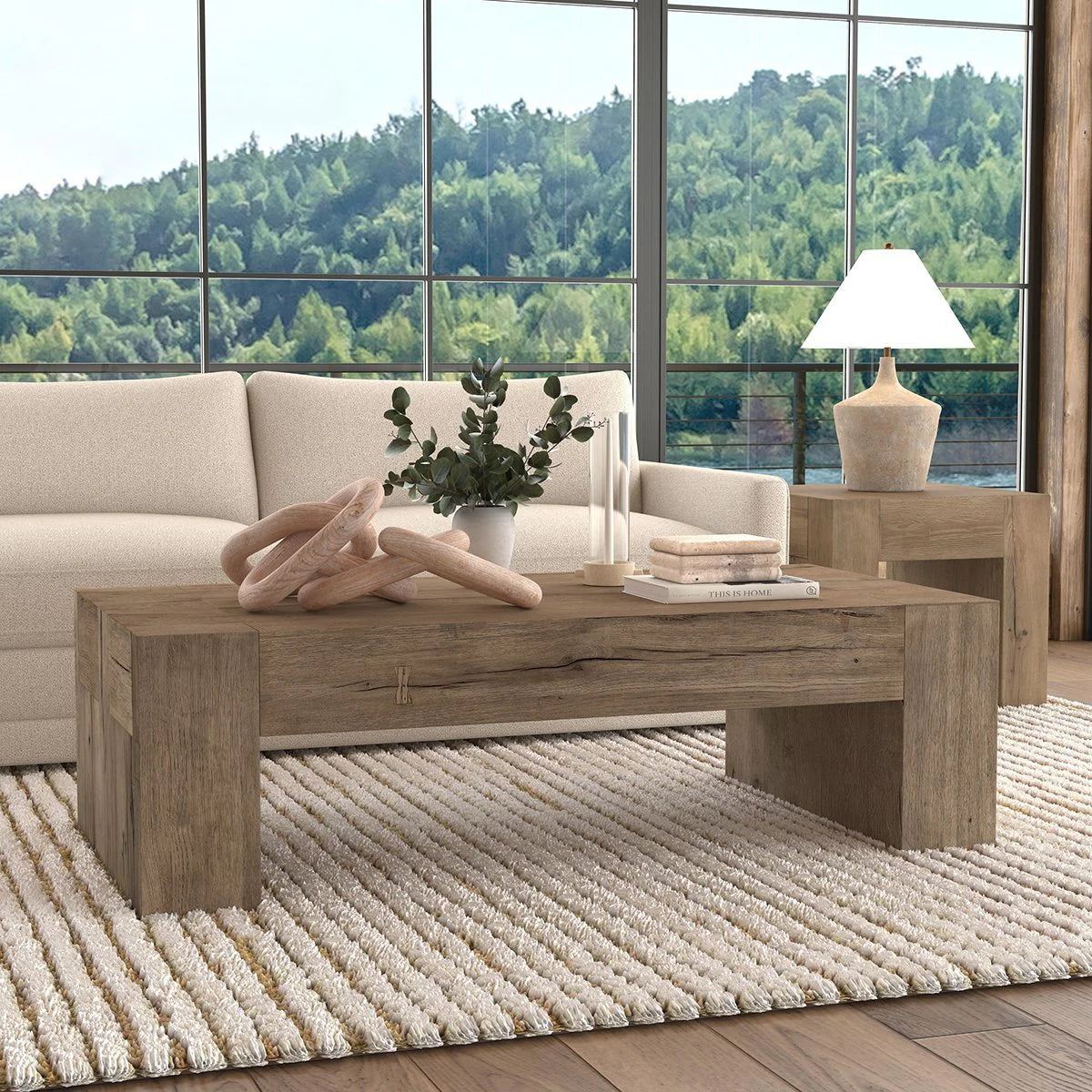 Bristol Solid Wood Rectangle Coffee Table - Cafe Brown