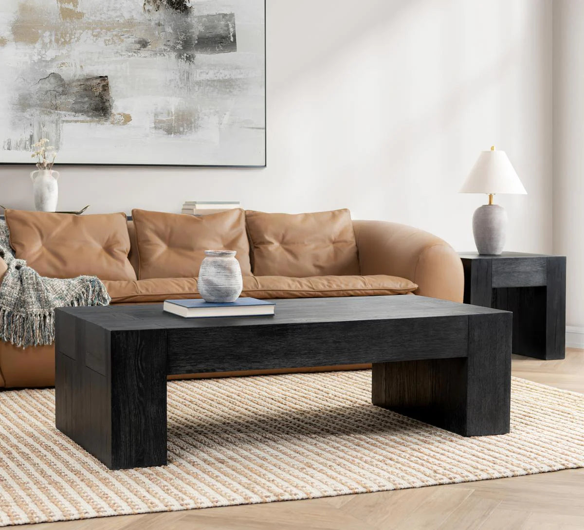 Bristol Solid Wood Rectangle Coffee Table - Aged Black