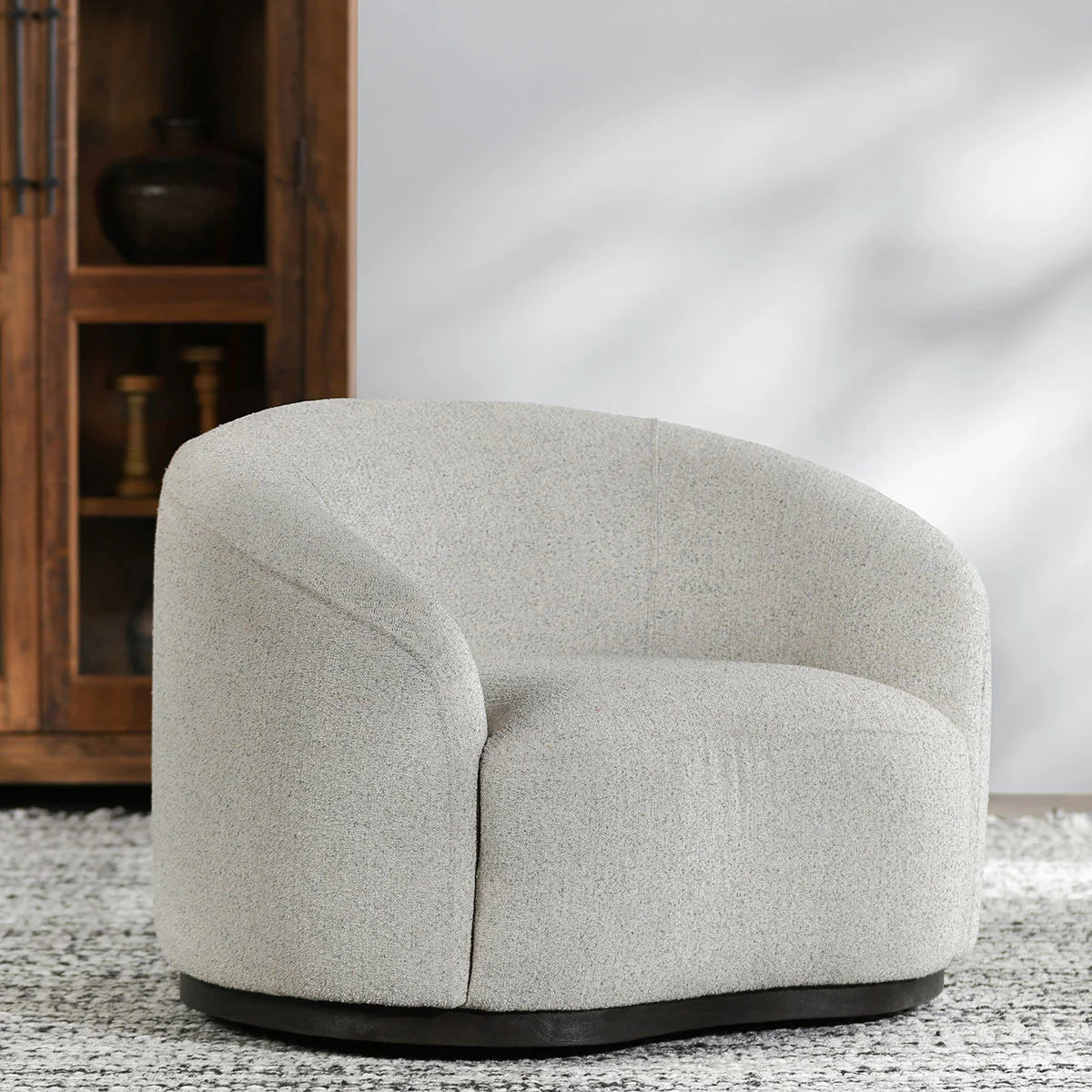Beverly Upholstered Swivel Chair - Coastal Breeze