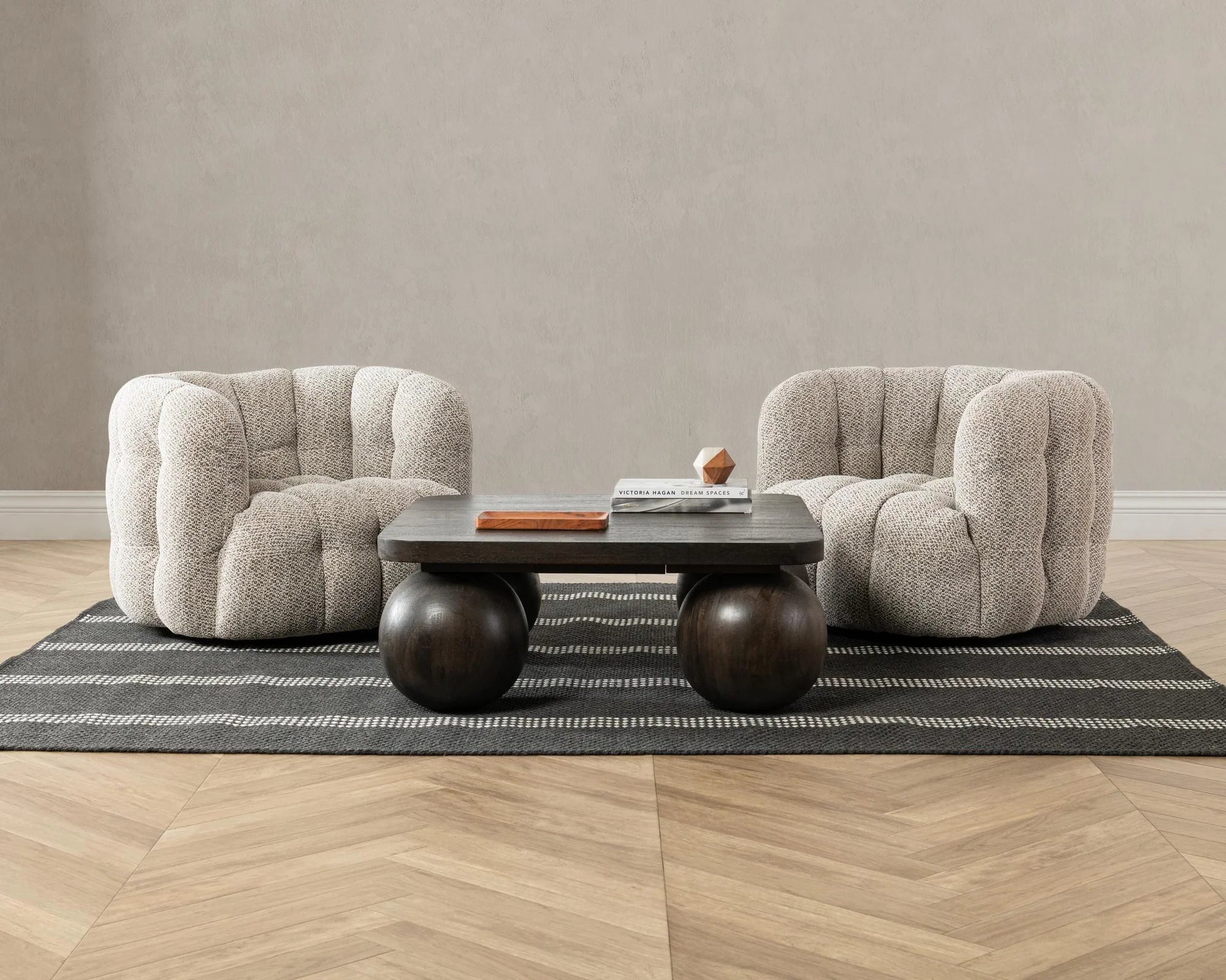 Walter Upholstered Swivel Chair - Heathered Gray