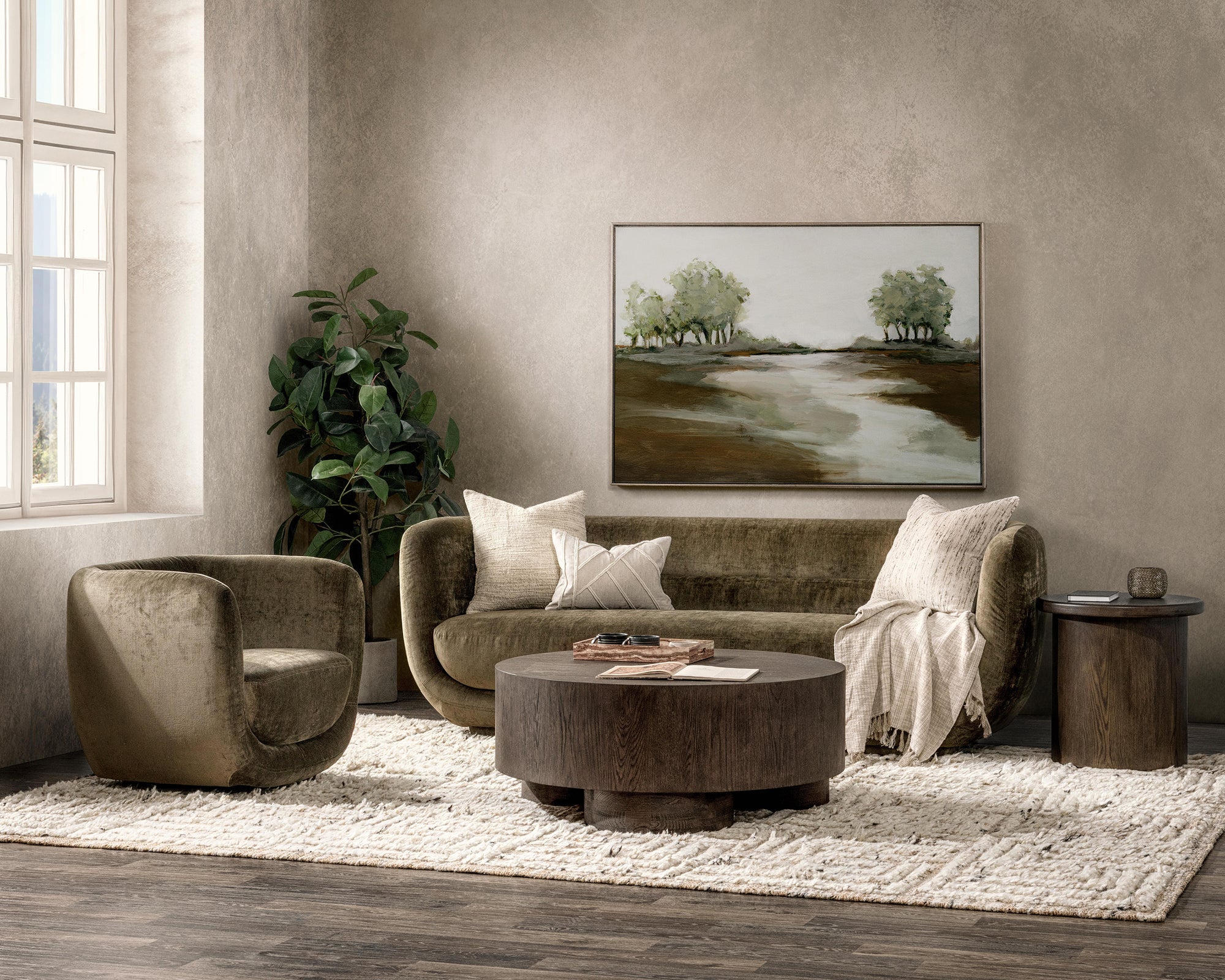 Nico Upholstered Sofa - Olive Green