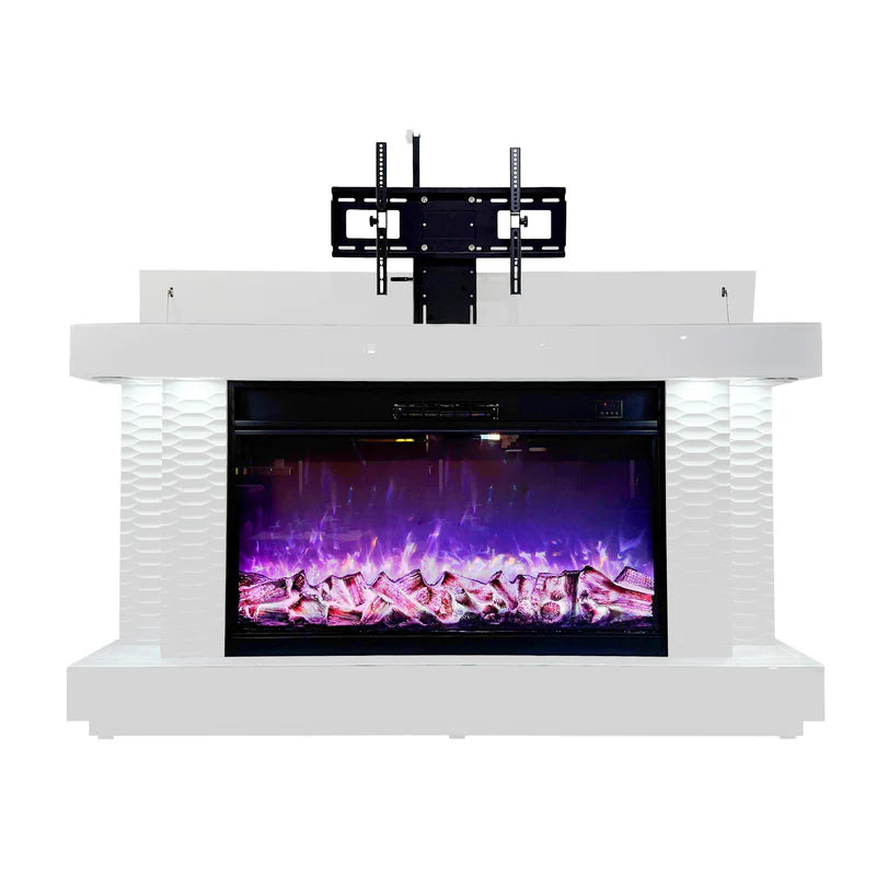 TV Stand Fireplace with Heating Function and Bluetooth speaker