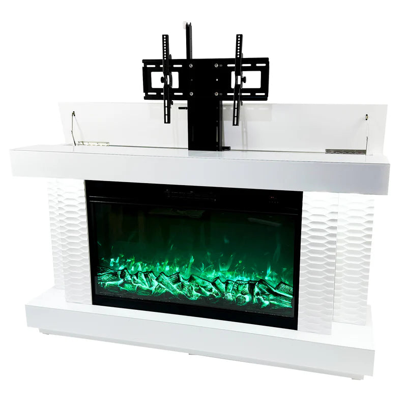 TV Stand Fireplace with Heating Function and Bluetooth speaker