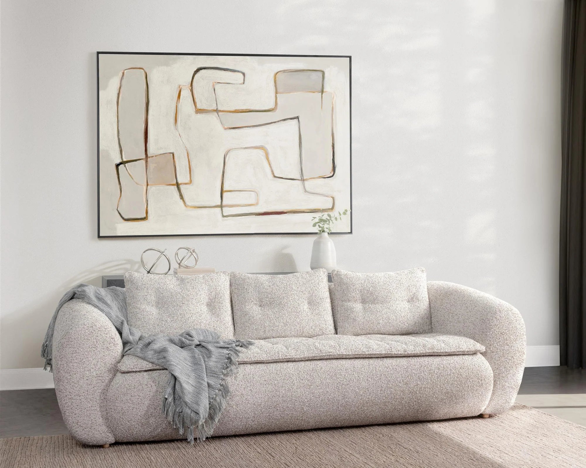 Ember Upholstered Sofa - Cream White