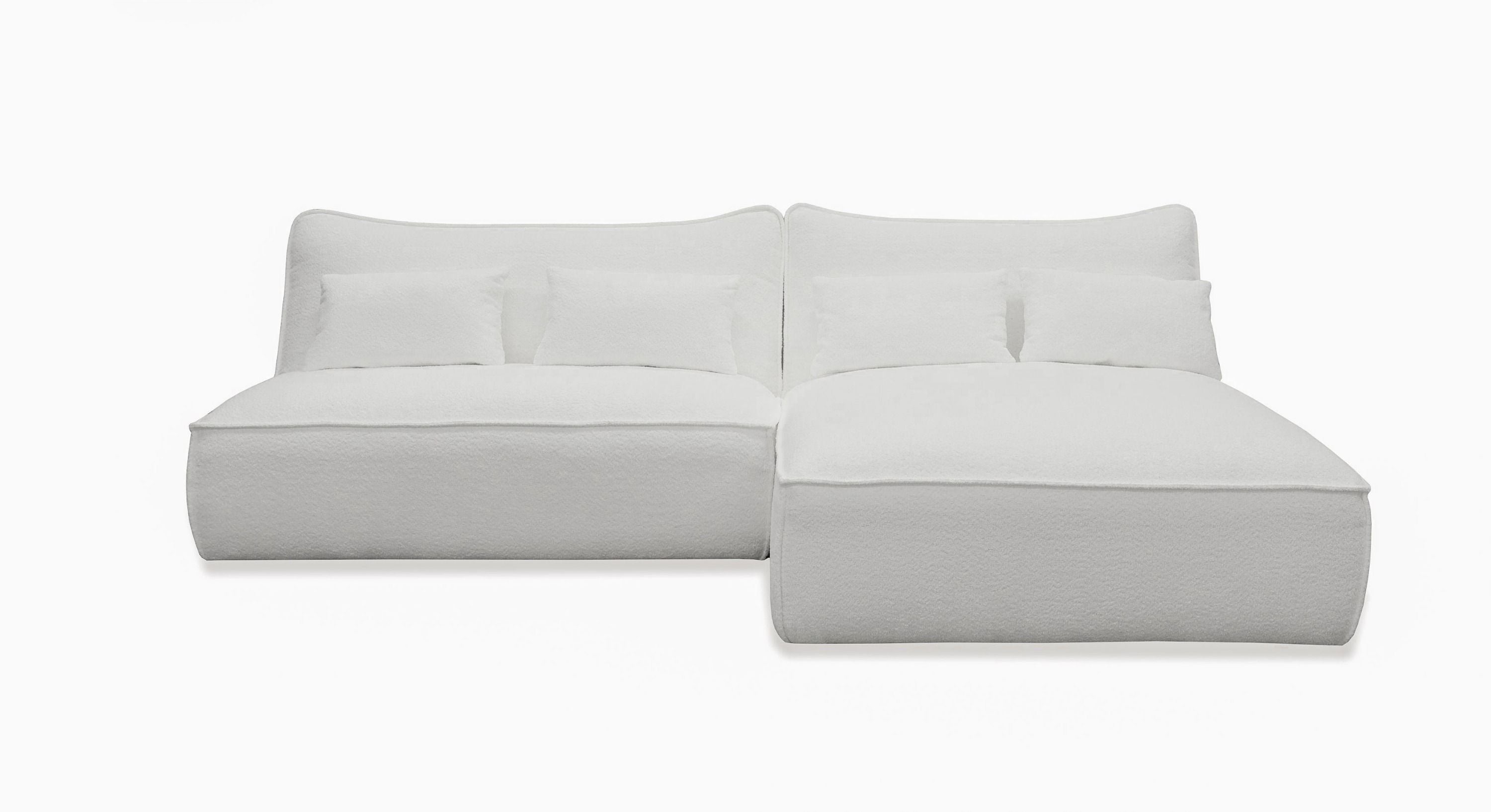 Divani Casa Racine - Modern White Fabric Modular Sectional Sofa