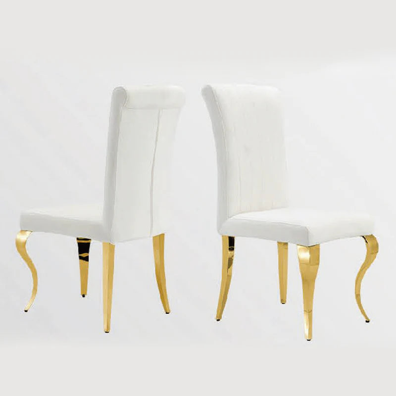 White Fabric Dining Chair