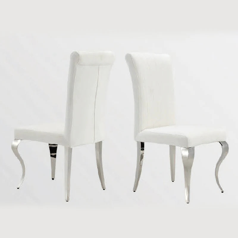 White Fabric Dining Chair