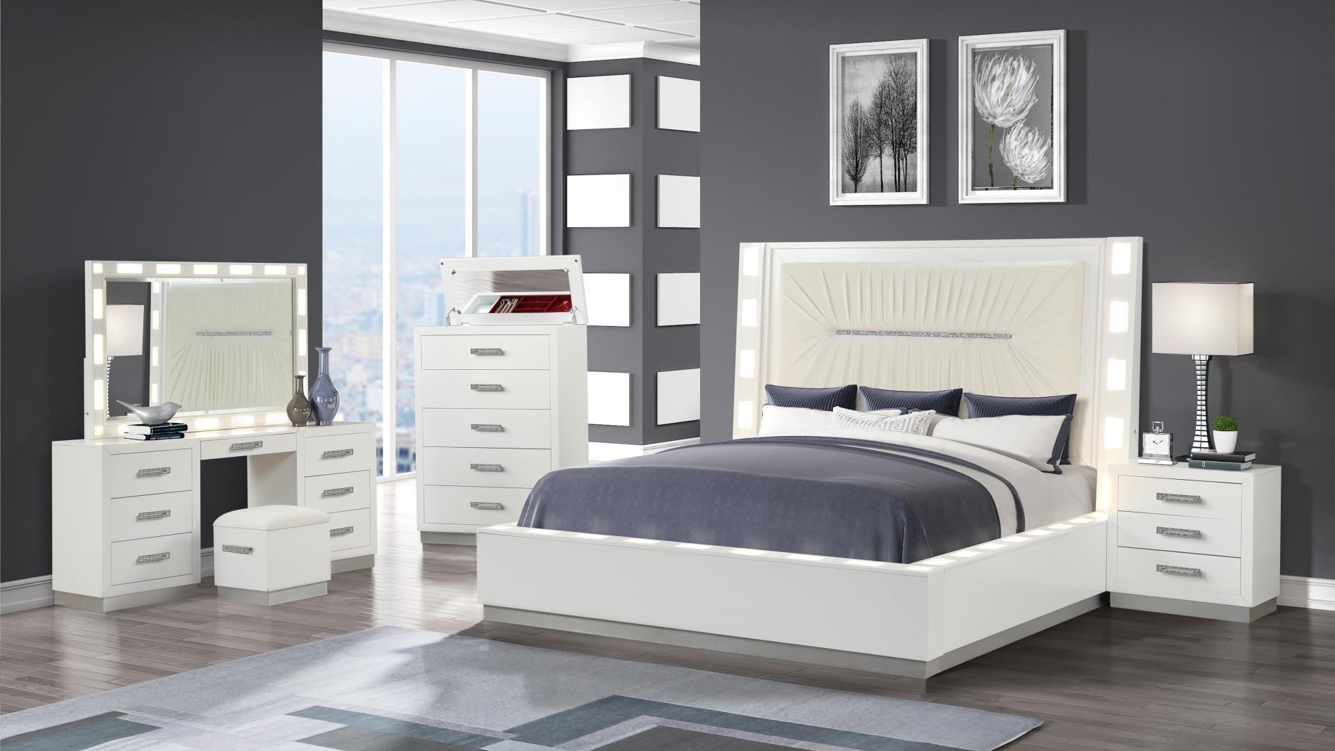 Coco Bedroom Set with Vanity- 4 pc