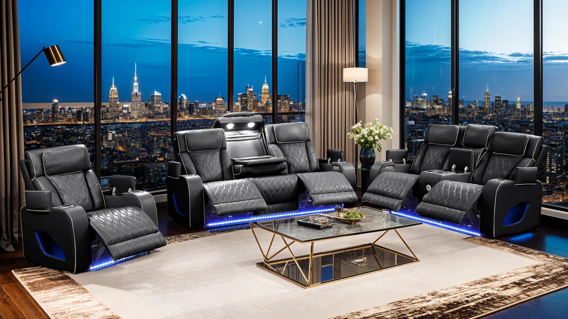 Fortuner Living Room Set in Ice