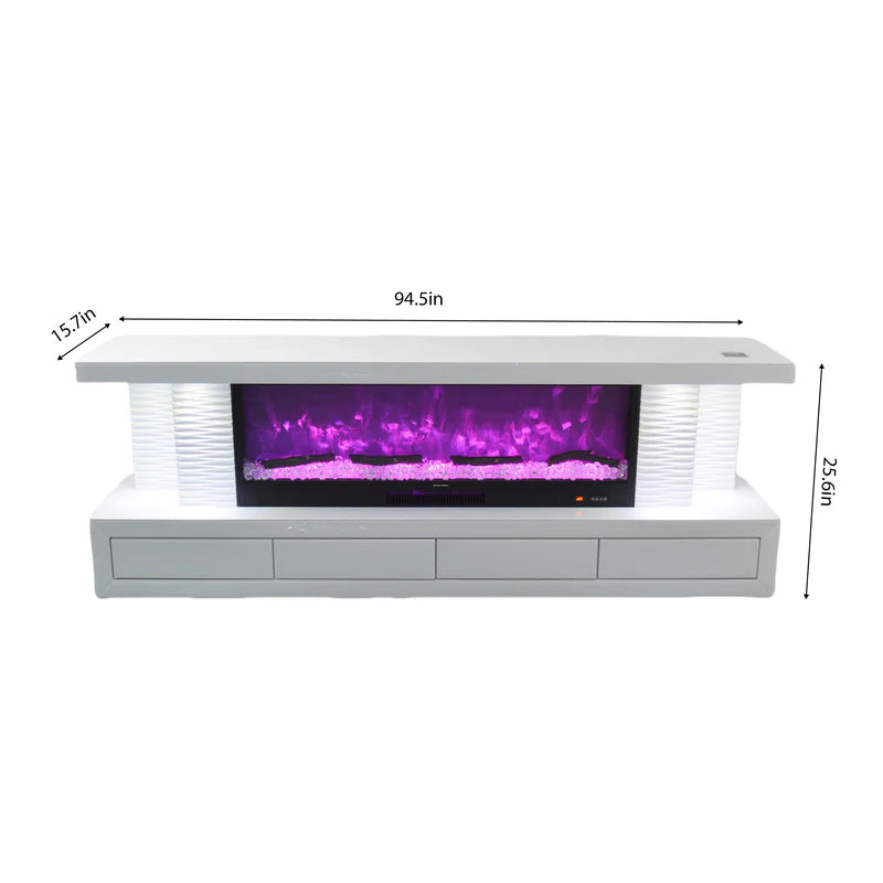 Bigger Size LED Mirrored Fireplac