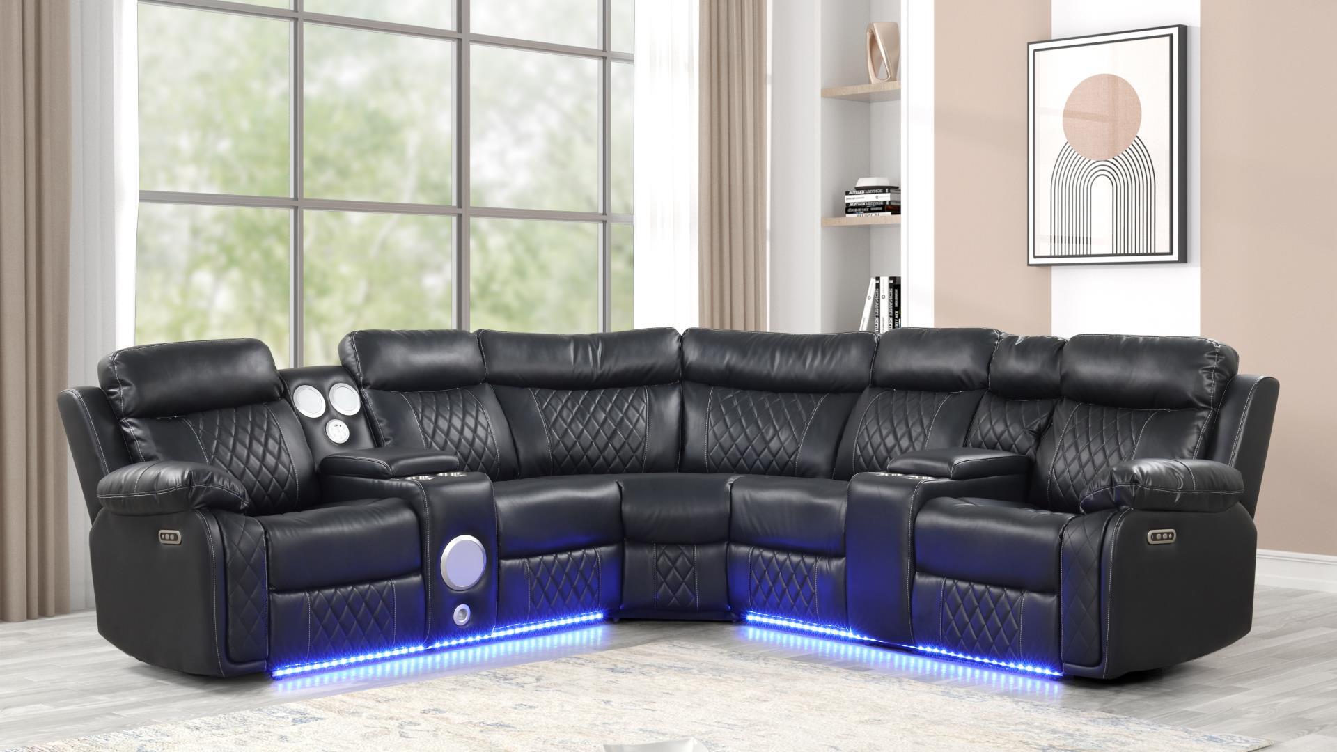 Lacrosse Sectional Sofa Black