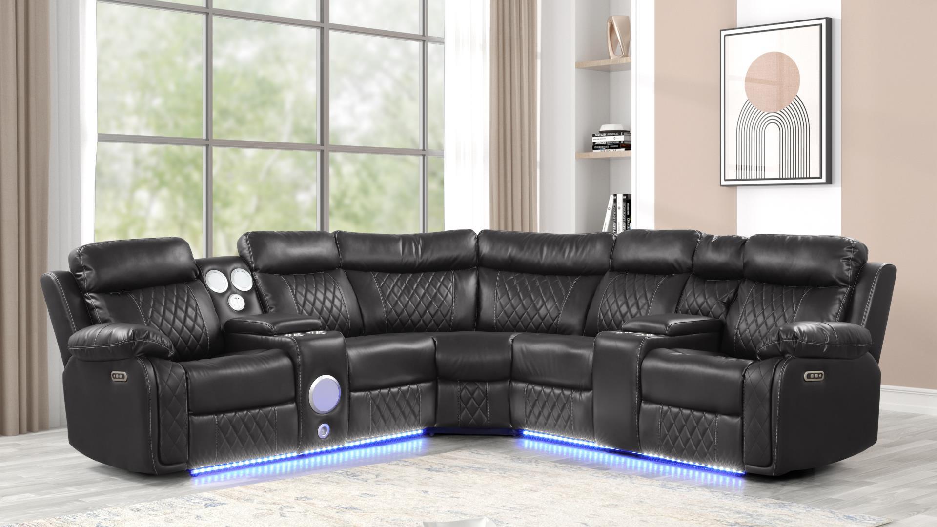 Lacrosse Sectional Sofa Black