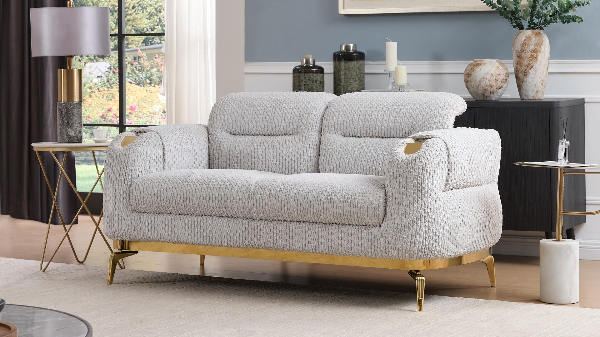 Zoe Living Room Set in Gray