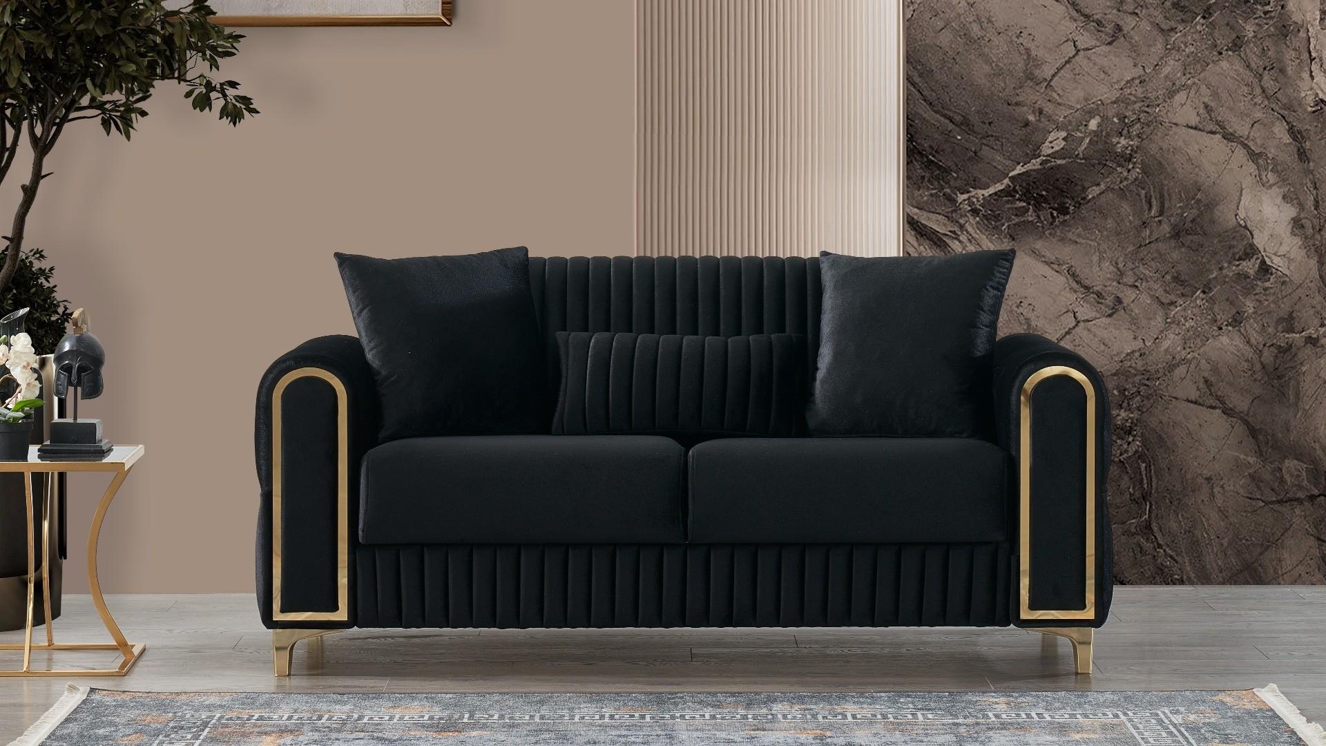 Melody Living Room Set Black