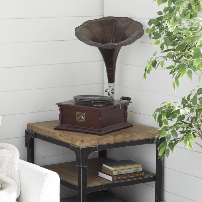 Brown Wood Music Functional Decorative Gramophone with Record