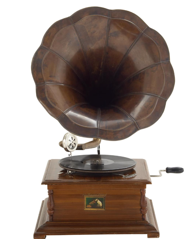 Brown Wood Music Functional Decorative Gramophone with Record