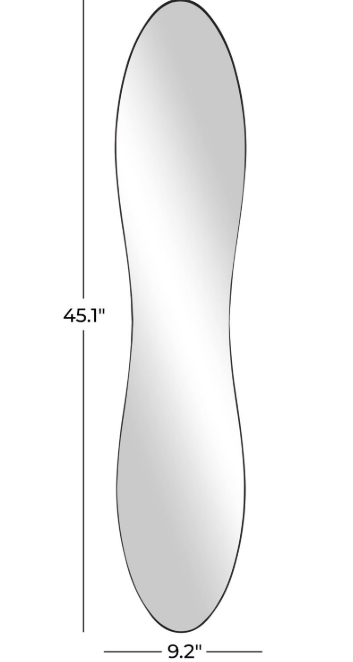 Black Metal Wavy Room Wall Mirror