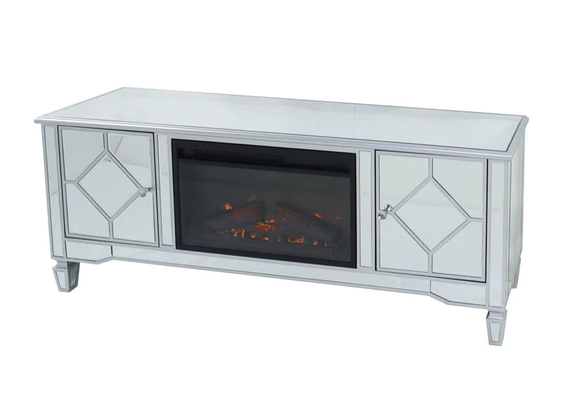 Mirrored Fireplace TV Stand for 65 Inch TV
