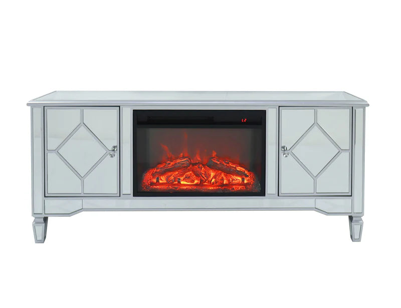 Mirrored Fireplace TV Stand for 65 Inch TV