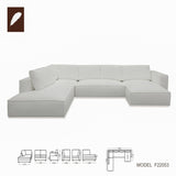 Divani Casa Lulu - Modern White Fabric Modular Sectional Sofa w/ Right Facing Chaise