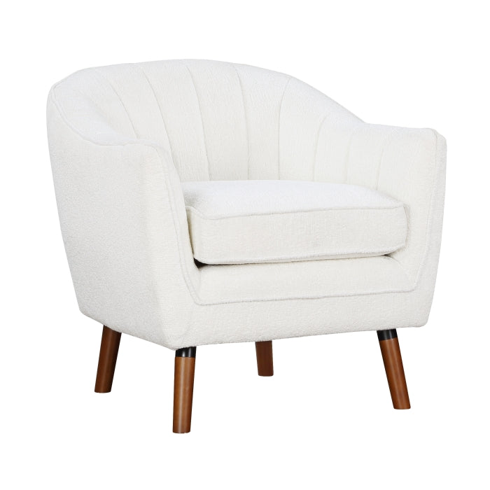 ACCENT CHAIR, OFF WHITE CHENILLE