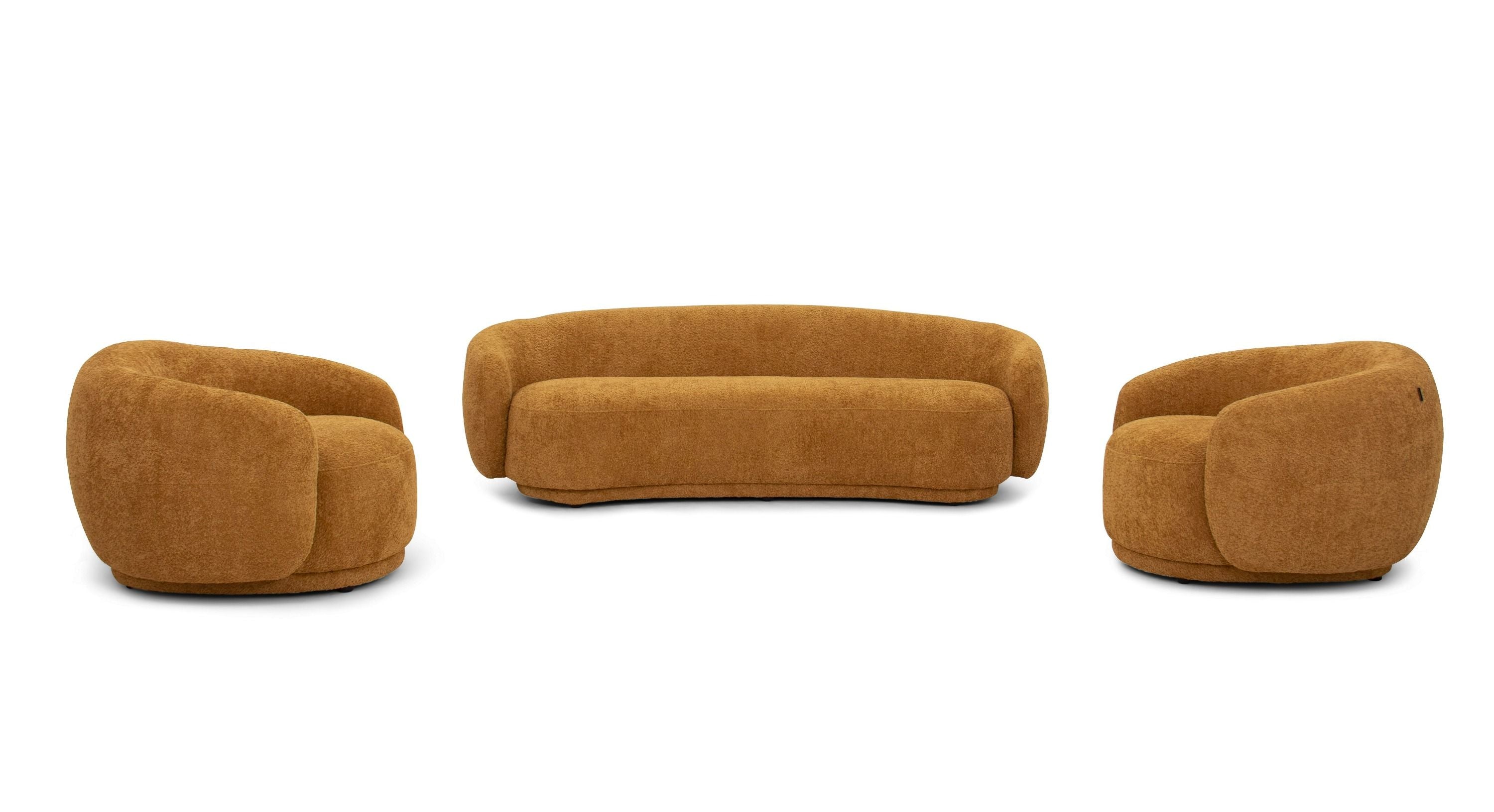 Divani Casa Andrew - Modern Orange Fabric Sofa Set