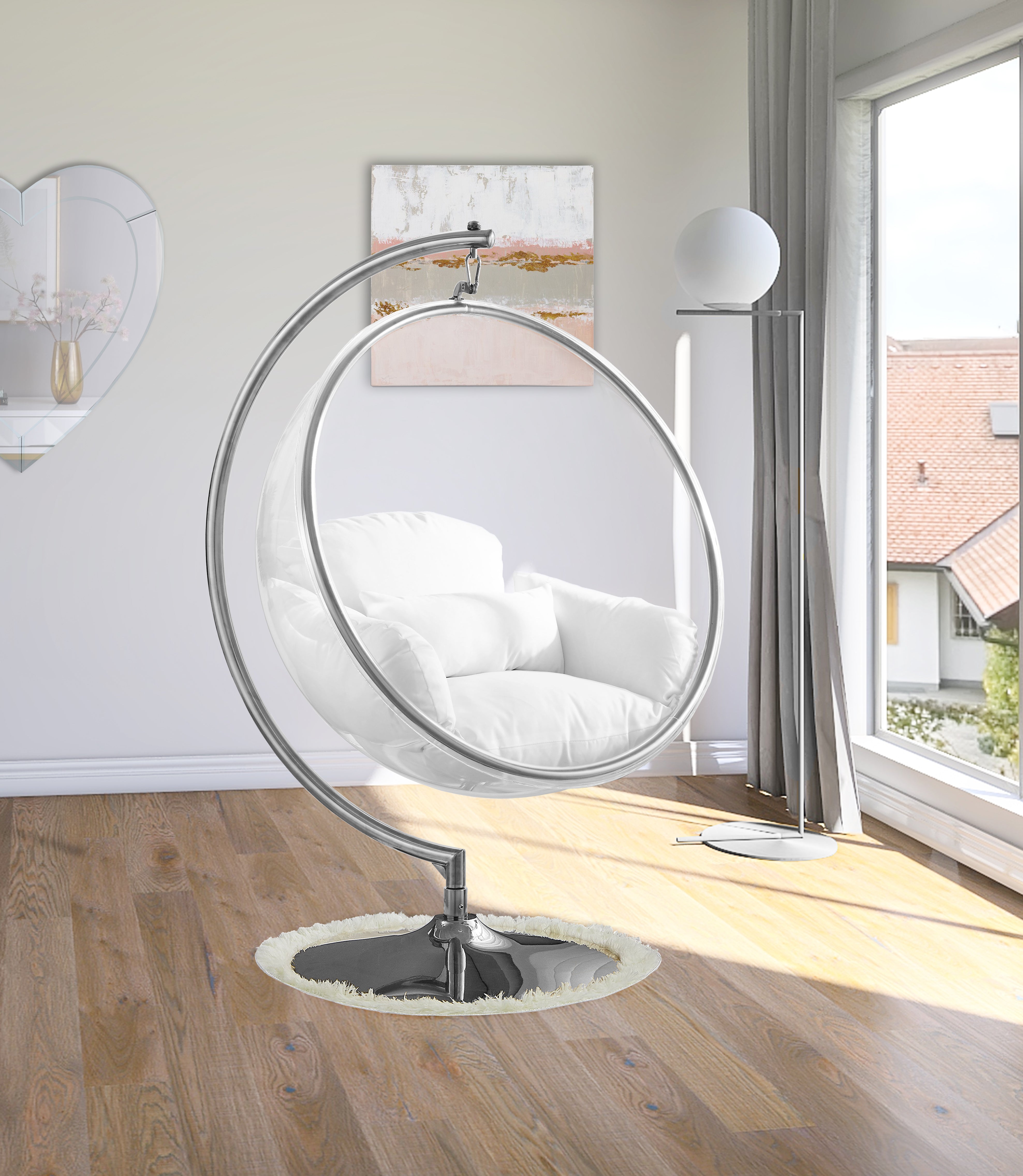 Luna Acrylic Swing Bubble Accent Chair