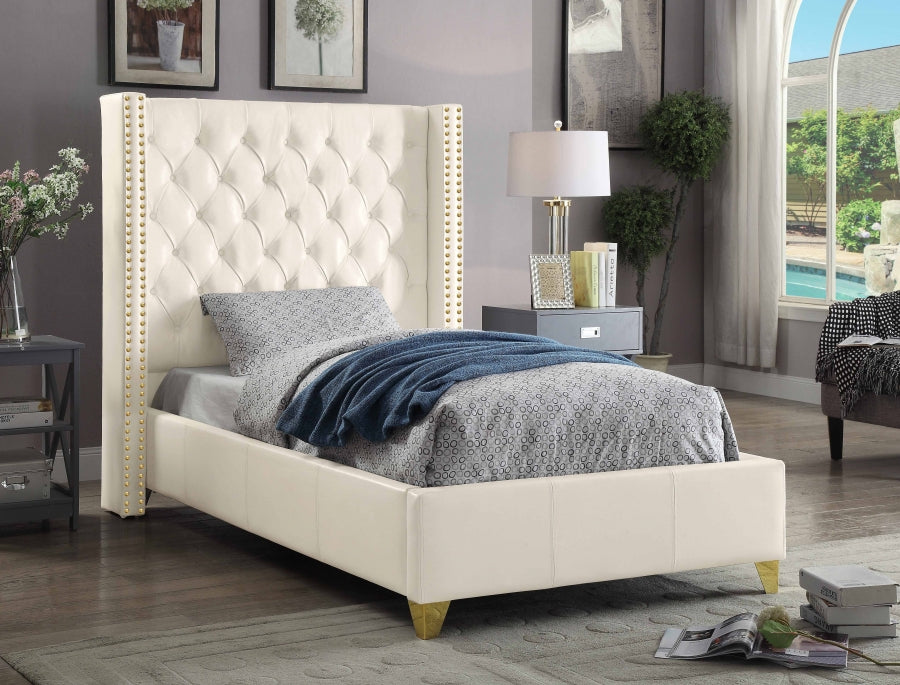 Soho White Bonded Leather Bed