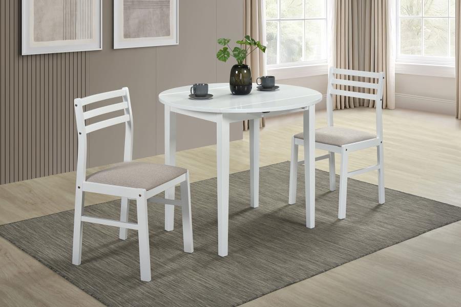 Bucknell 3-piece Round Drop Leaf Dining Table Set