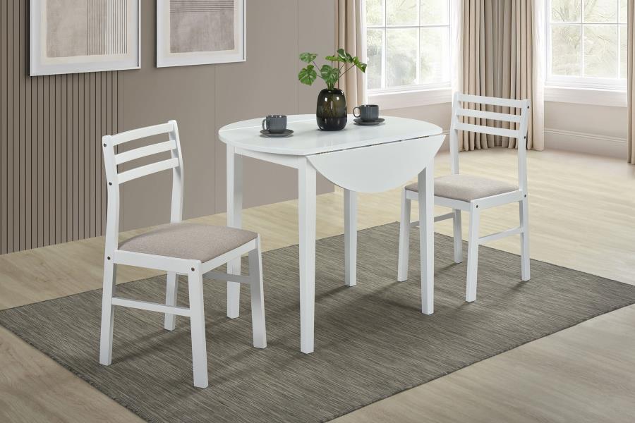 Bucknell 3-piece Round Drop Leaf Dining Table Set