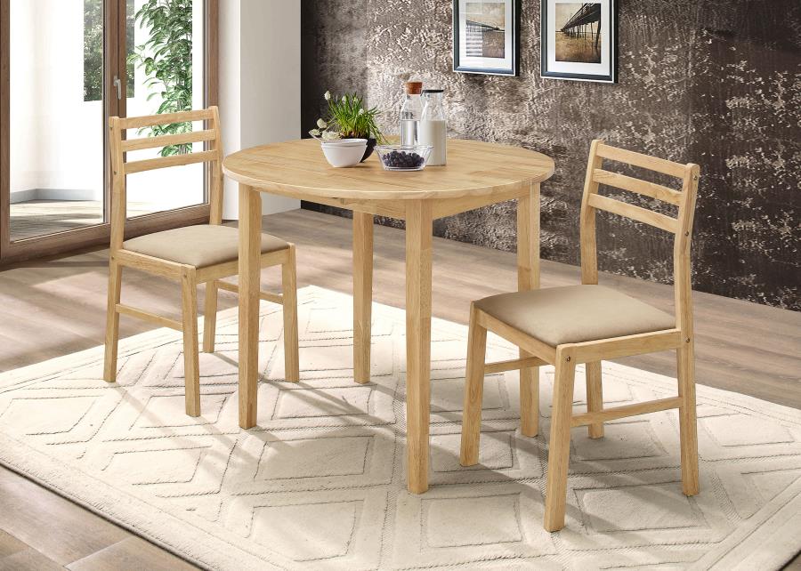 Bucknell 3-piece Round Drop Leaf Dining Table Set