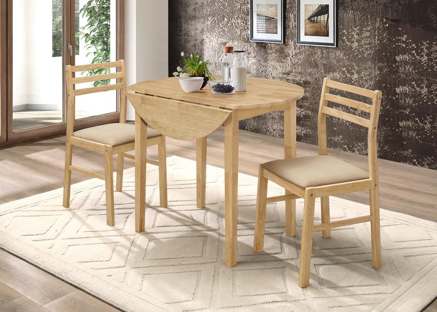 Bucknell 3-piece Round Drop Leaf Dining Table Set