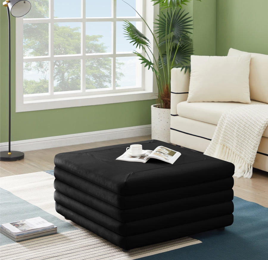 Lorenzo Velvet Ottoman | Coffee