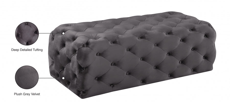 Casey Velvet Ottoman | Bench