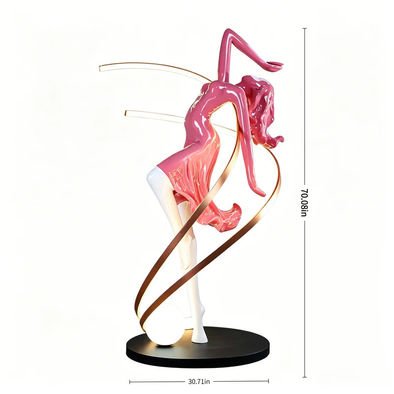 Designer Humanoid Art Sculpture Floor Lamp, Resin & Fiberglass Creative Decorative Ambient Light for Living Room Window Display