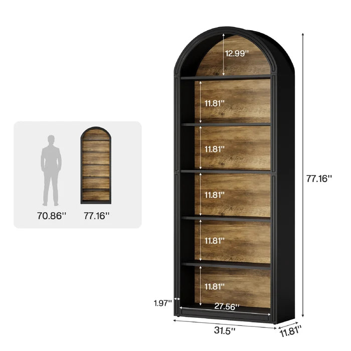 Arched Multi-Tier Display & Storage Bookcase