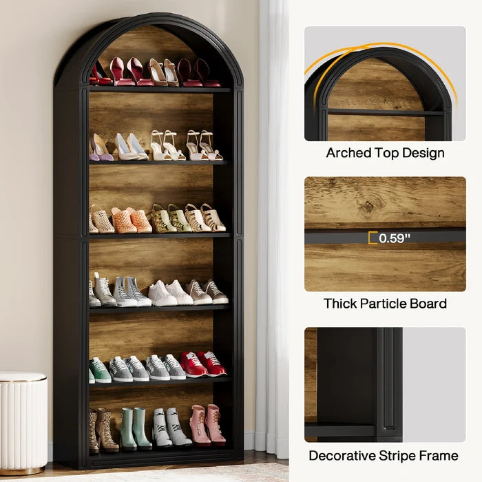 Arched Multi-Tier Display & Storage Bookcase