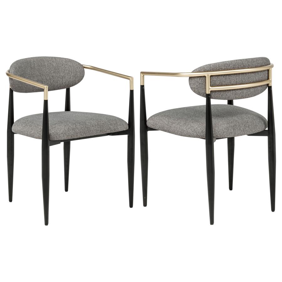 Bradbury Fabric Upholstered Dining Arm Chair Grey