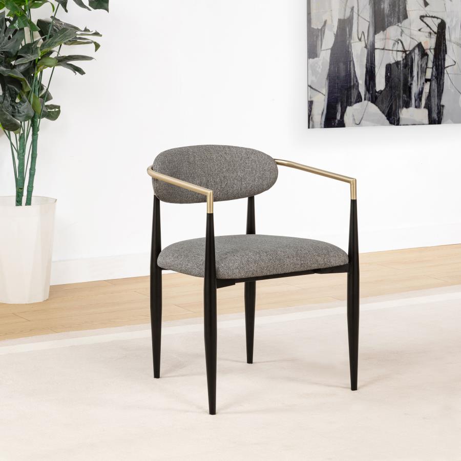 Bradbury Fabric Upholstered Dining Arm Chair Grey