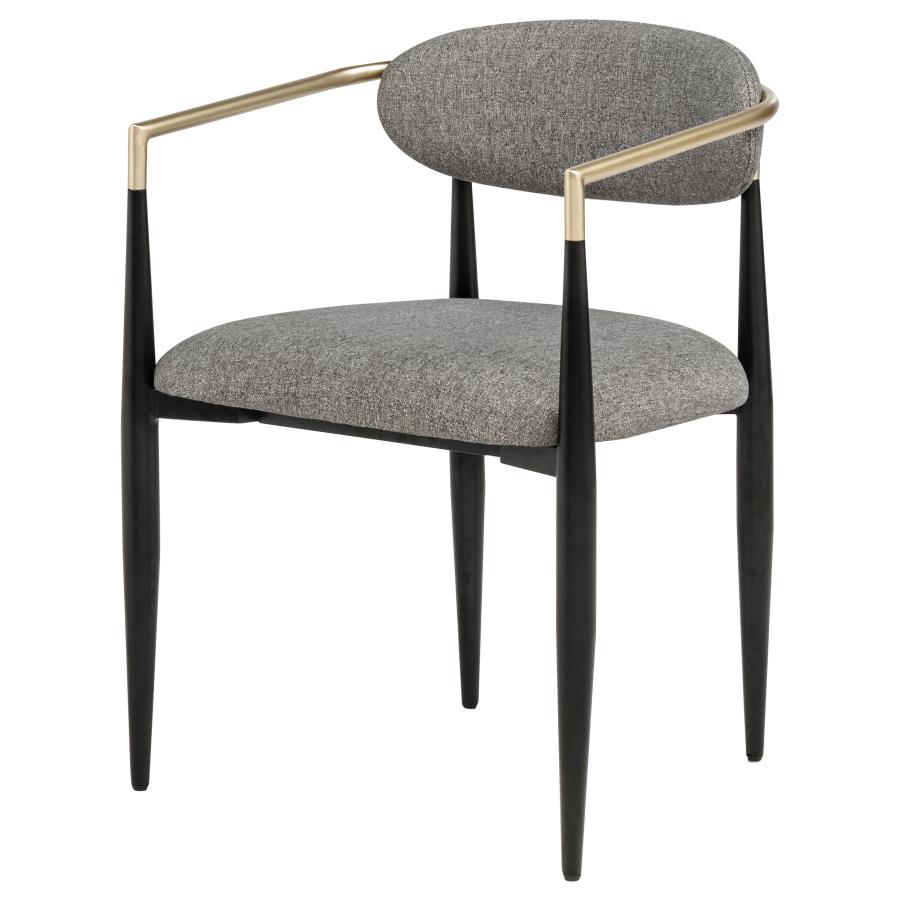 Bradbury Fabric Upholstered Dining Arm Chair Grey