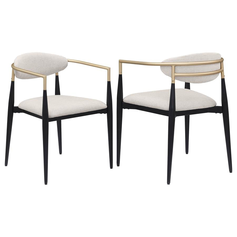 Bradbury Fabric Upholstered Dining Arm Chair Beige