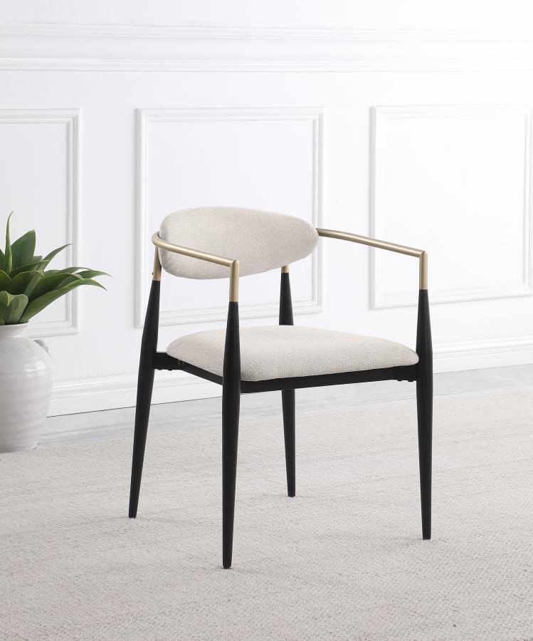 Bradbury Fabric Upholstered Dining Arm Chair Beige