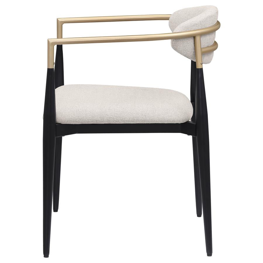 Bradbury Fabric Upholstered Dining Arm Chair Beige