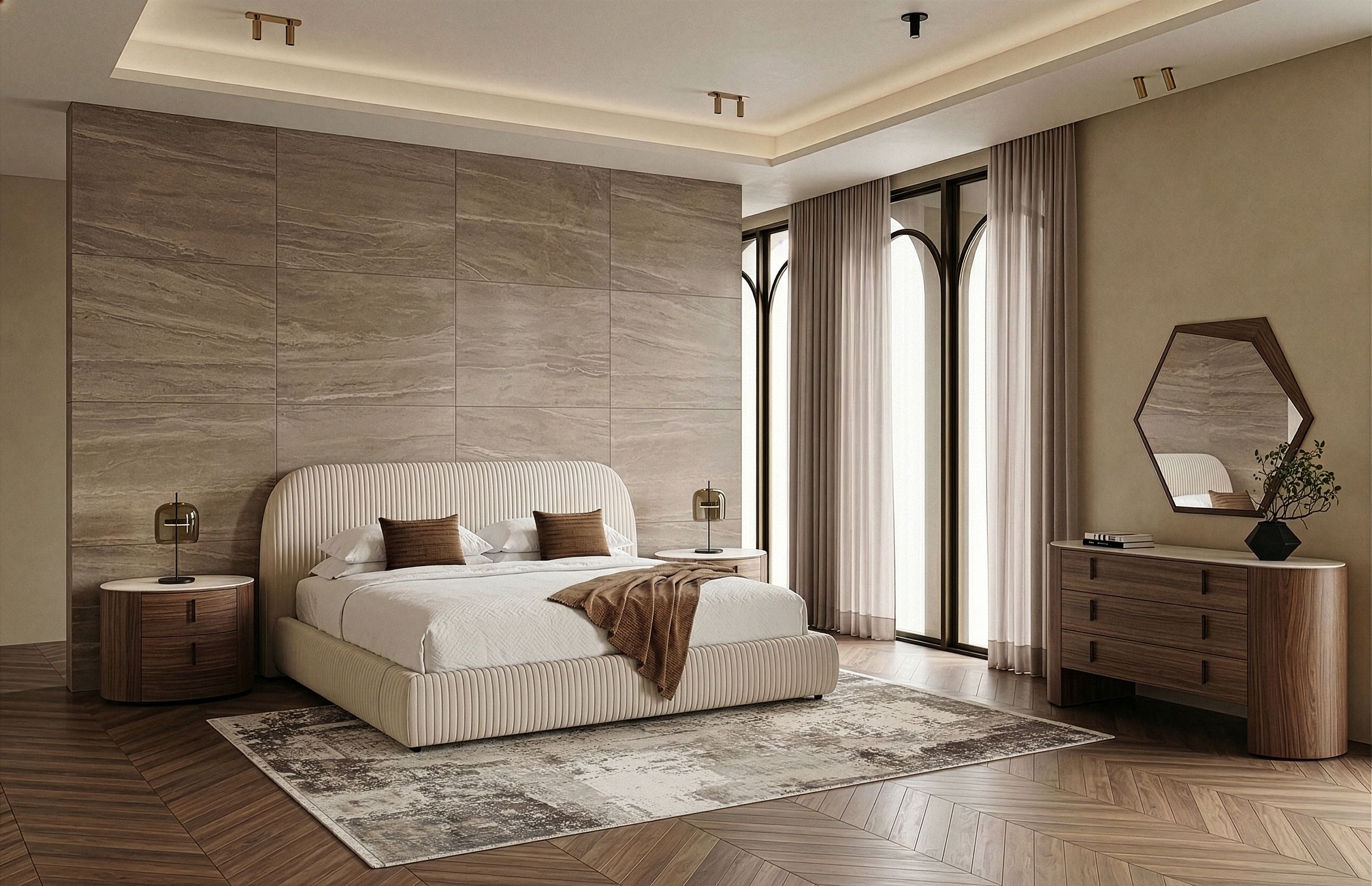 Walnut 4-Piece Bedroom Set