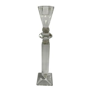 GRANLEYSHAW CLEAR CANDLE HOLDER 11 (IN)