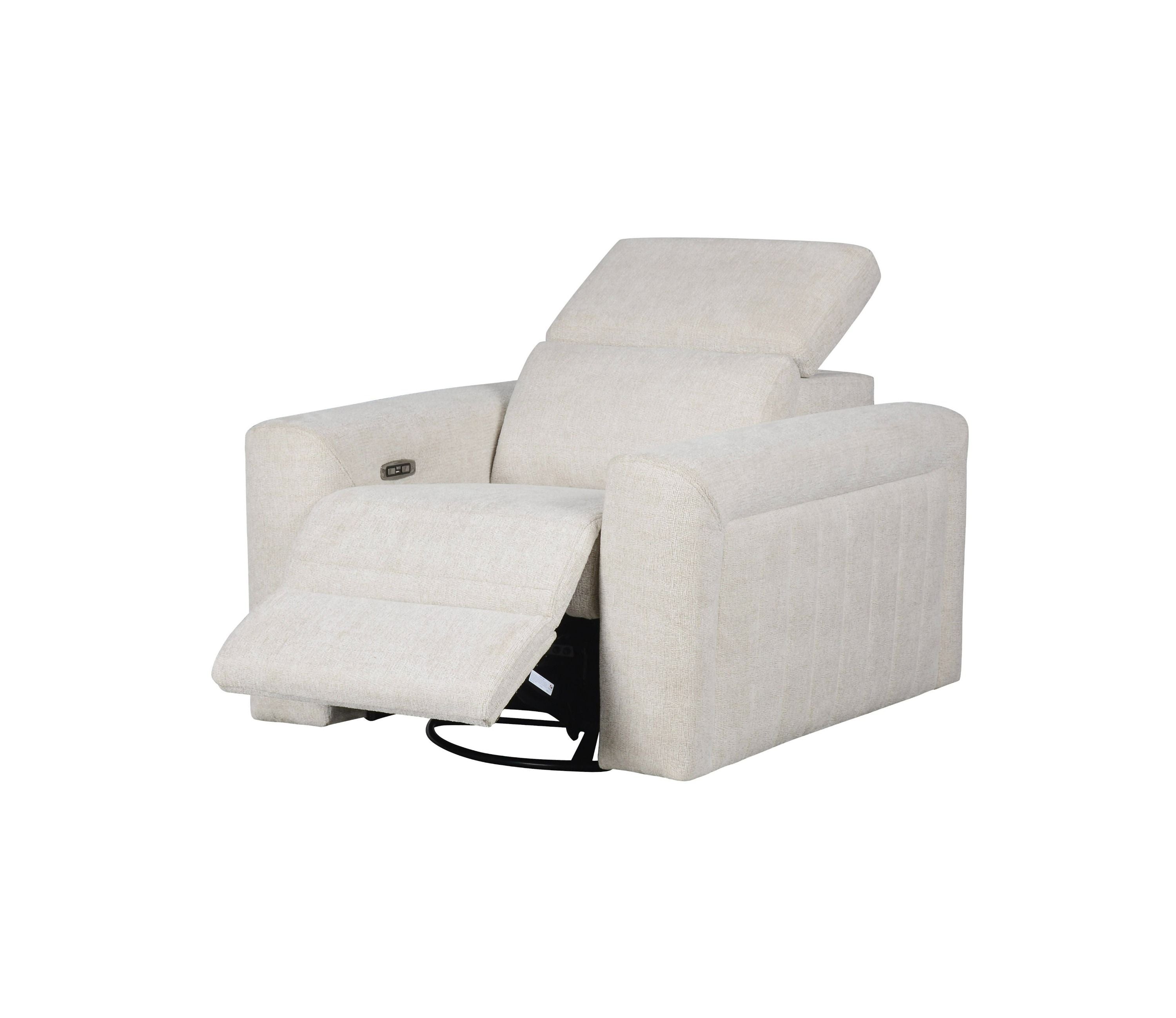 Divani Casa Gering - Modern Beige Fabric Power Recliner Chair